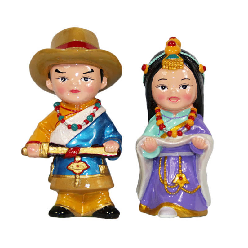 11cm Hand Painted Tibetan Spiritual Figures Ornament