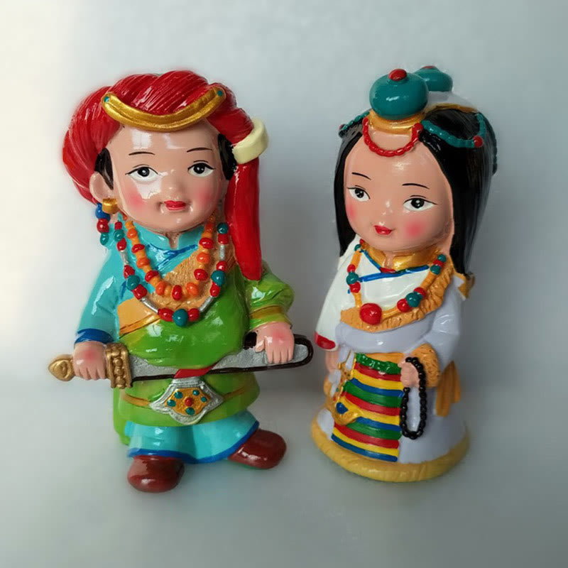 11cm Hand Painted Tibetan Spiritual Figures Ornament
