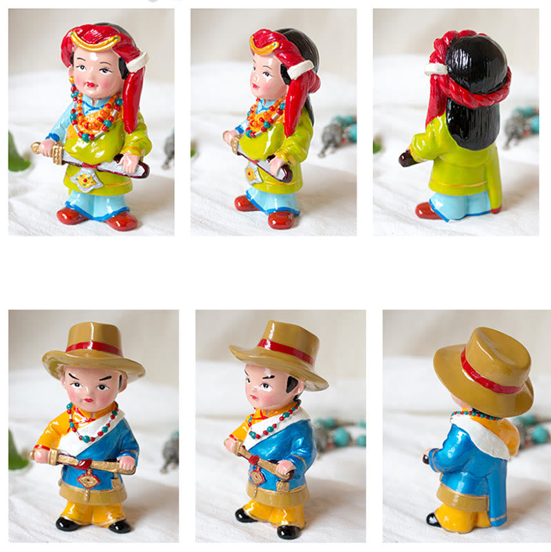 11cm Hand Painted Tibetan Spiritual Figures Ornament