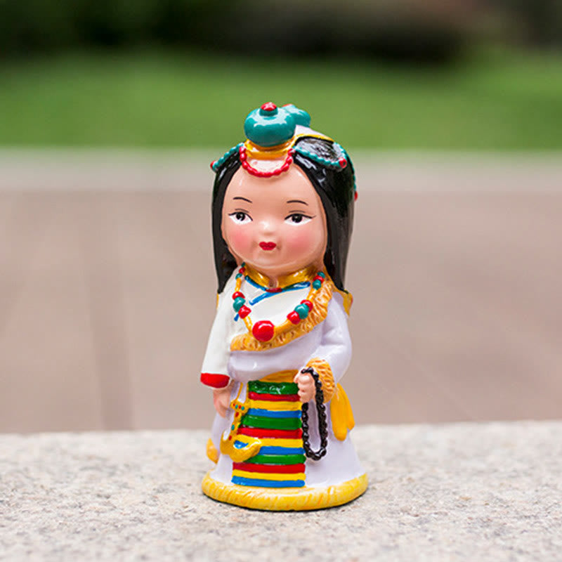 11cm Hand Painted Tibetan Spiritual Figures Ornament