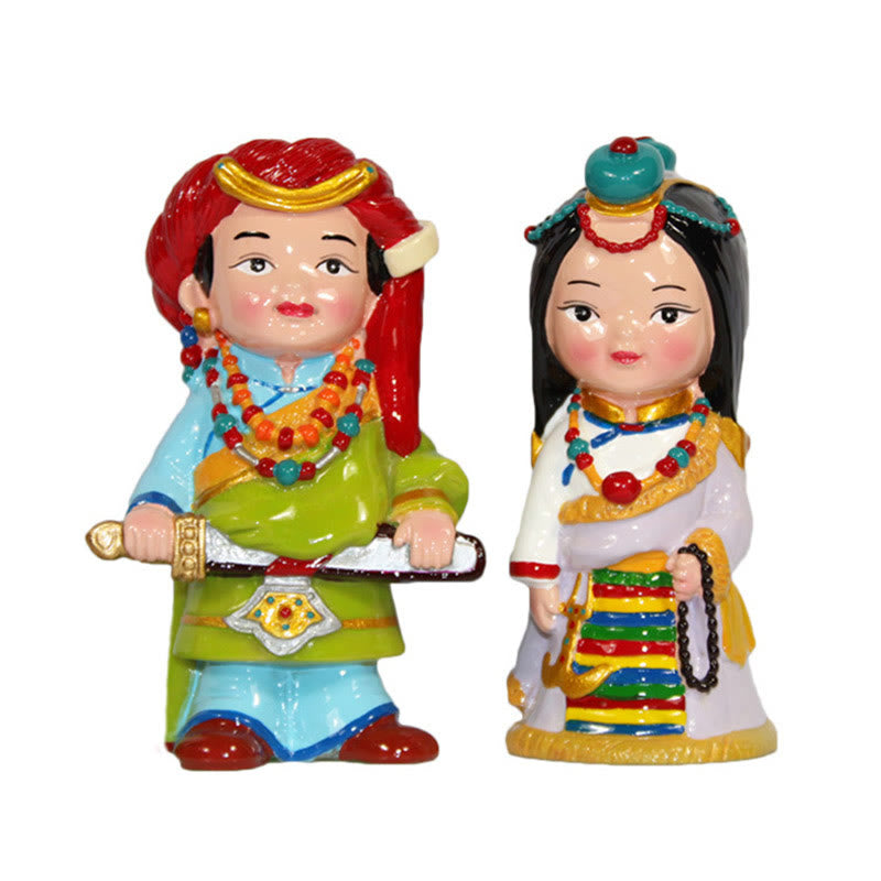 11cm Hand Painted Tibetan Spiritual Figures Ornament
