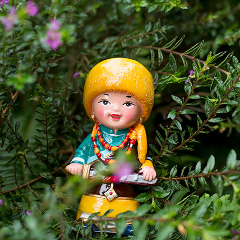 11cm Hand Painted Tibetan Spiritual Figures Ornament