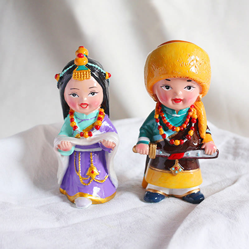 11cm Hand Painted Tibetan Spiritual Figures Ornament