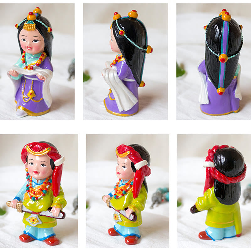 11cm Hand Painted Tibetan Spiritual Figures Ornament