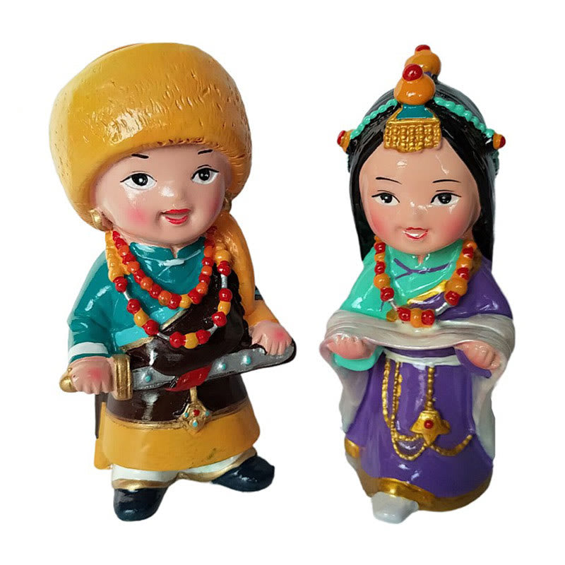 11cm Hand Painted Tibetan Spiritual Figures Ornament
