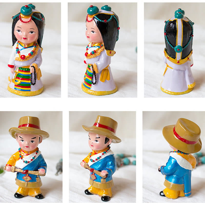11cm Hand Painted Tibetan Spiritual Figures Ornament