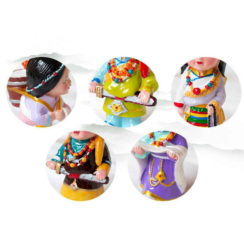 11cm Hand Painted Tibetan Spiritual Figures Ornament