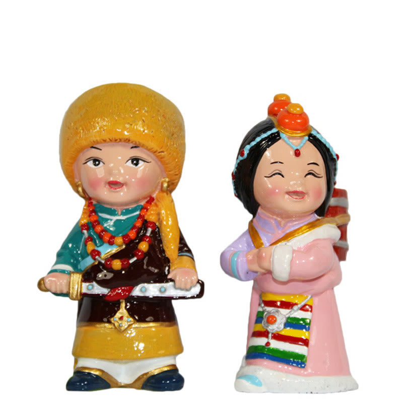 11cm Hand Painted Tibetan Spiritual Figures Ornament