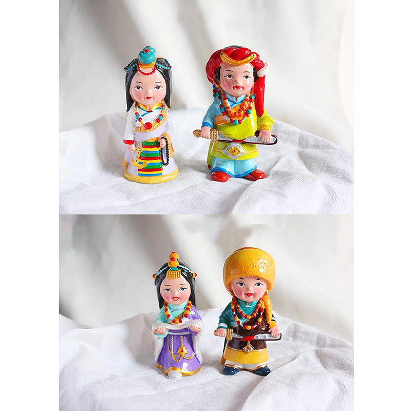 11cm Hand Painted Tibetan Spiritual Figures Ornament