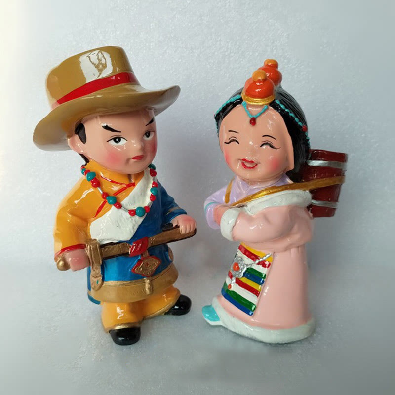 11cm Hand Painted Tibetan Spiritual Figures Ornament