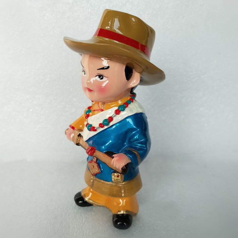 11cm Hand Painted Tibetan Spiritual Figures Ornament