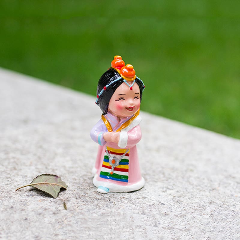 11cm Hand Painted Tibetan Spiritual Figures Ornament