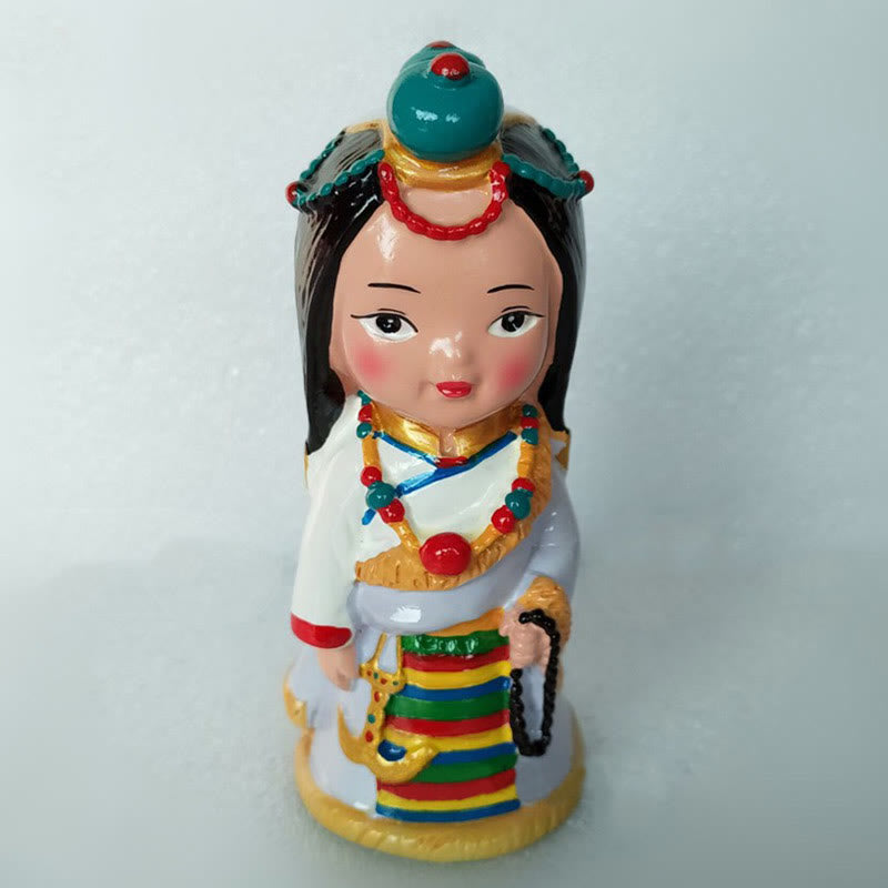 11cm Hand Painted Tibetan Spiritual Figures Ornament