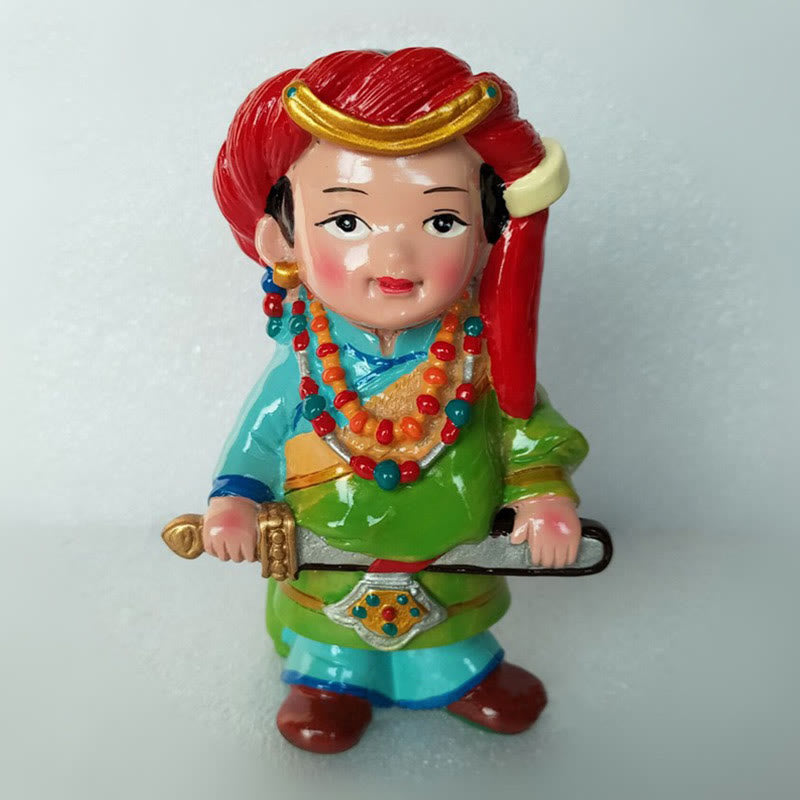 11cm Hand Painted Tibetan Spiritual Figures Ornament