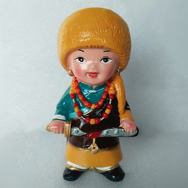 11cm Hand Painted Tibetan Spiritual Figures Ornament