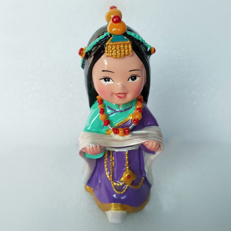11cm Hand Painted Tibetan Spiritual Figures Ornament