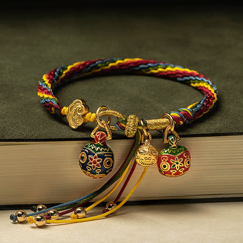 Gold Swallowing Beast Reincarnation Knot Red String Bracelet