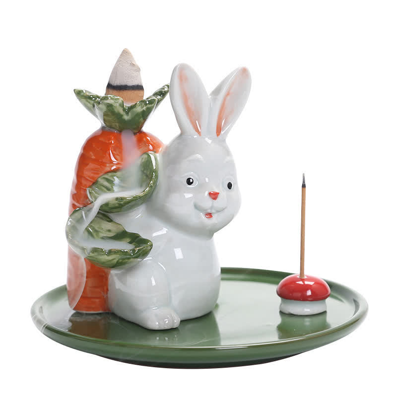 Year of the Rabbit Ceramic Incense Burner with Bunny Design