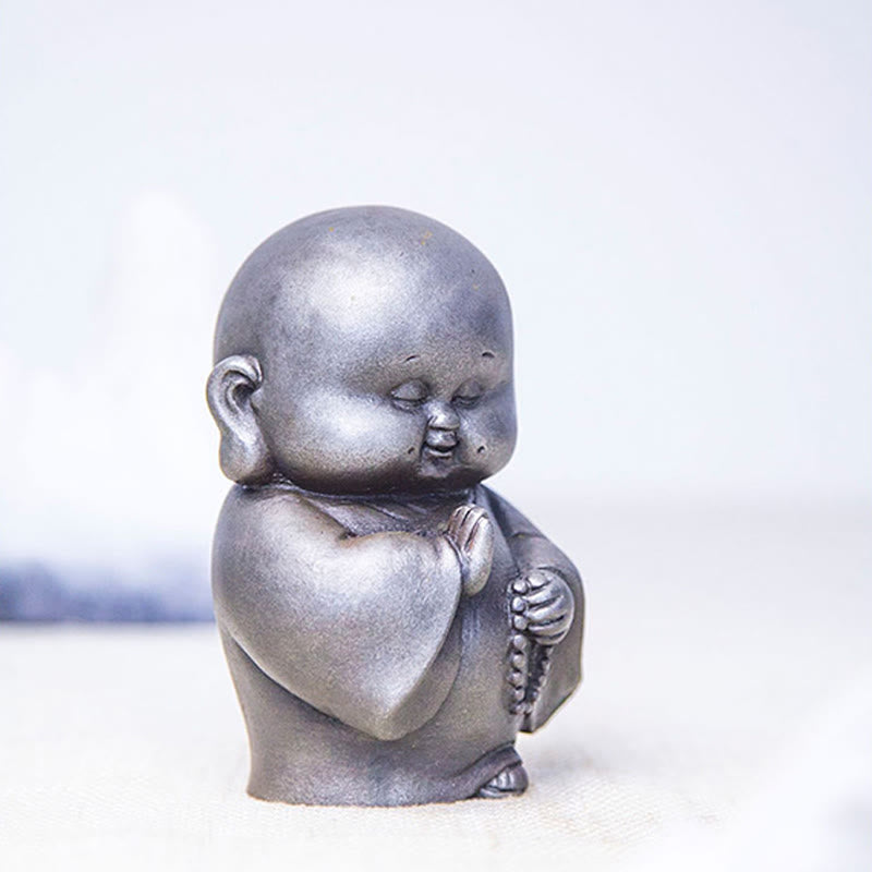 12.7cm Rust Version Buddha Statue | Handmade Little Monk Decor