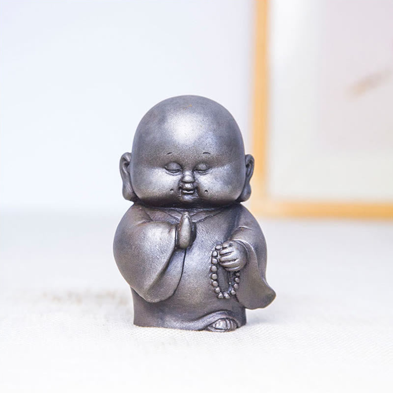12.7cm Rust Version Buddha Statue | Handmade Little Monk Decor