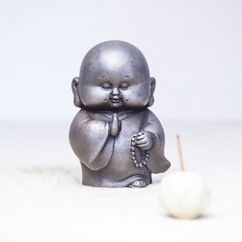 12.7cm Rust Version Buddha Statue | Handmade Little Monk Decor