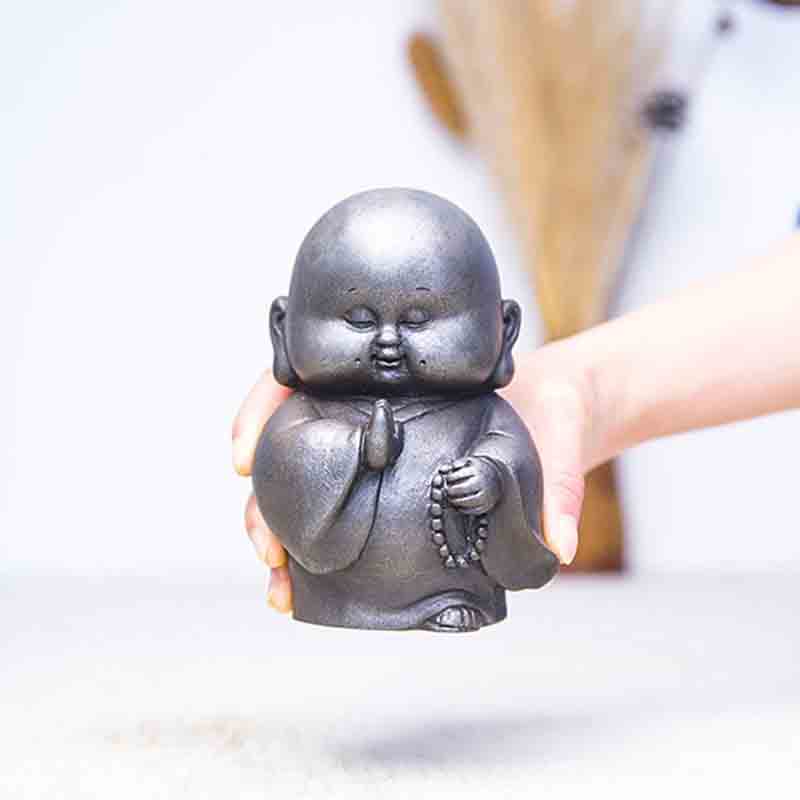 12.7cm Rust Version Buddha Statue | Handmade Little Monk Decor
