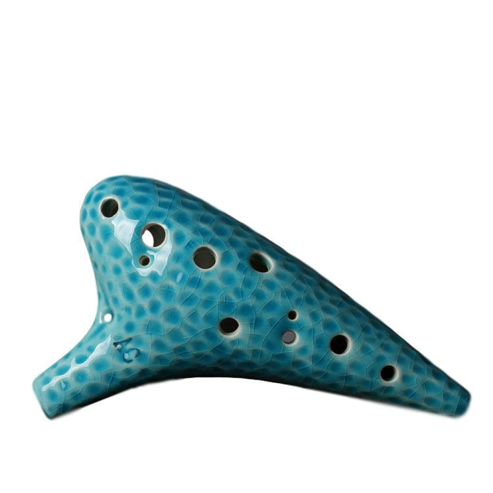 Ocarina Portable En Dolomite Bleu - Instrument à Vent Pour Débutants, Avec Cordon Et Sac, Facile à Apprendre Et à Jouer - 3