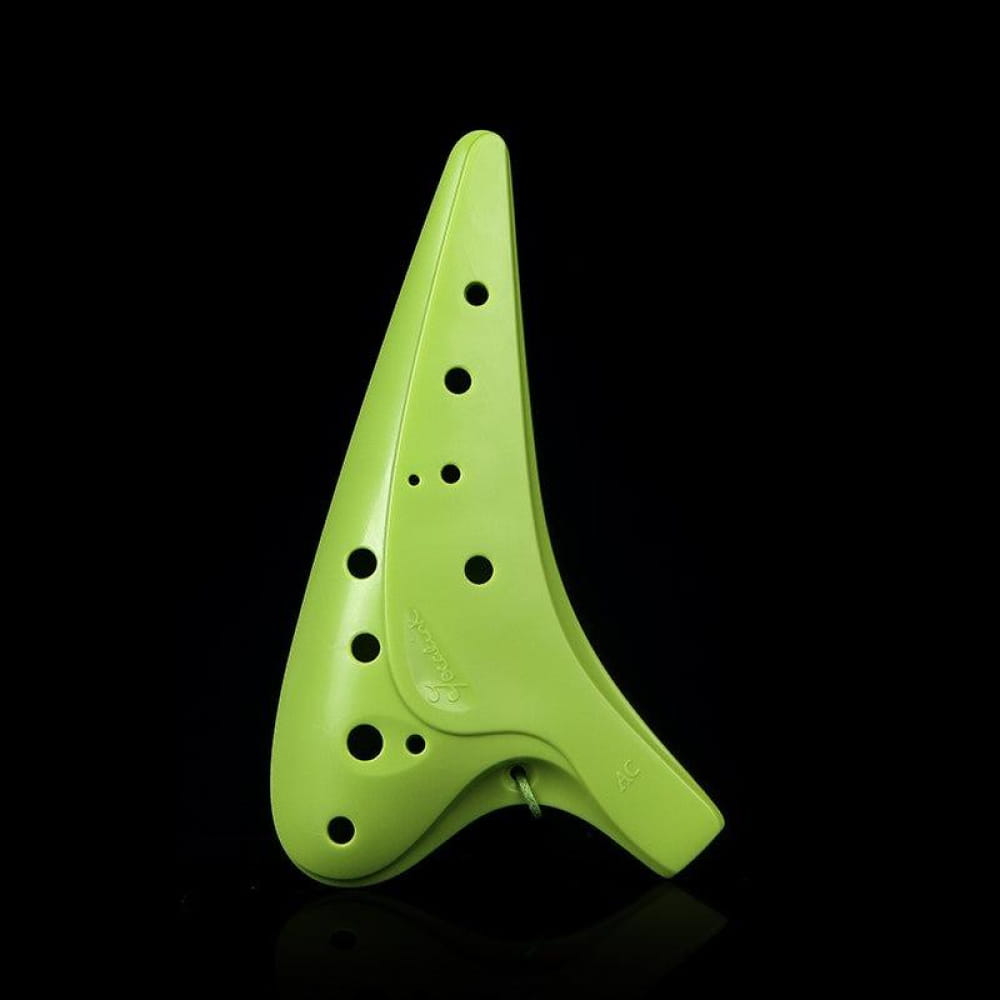 12 Hole Alto C Sweet Potato Resin Ocarina Flute - Green Ocarina - On sale