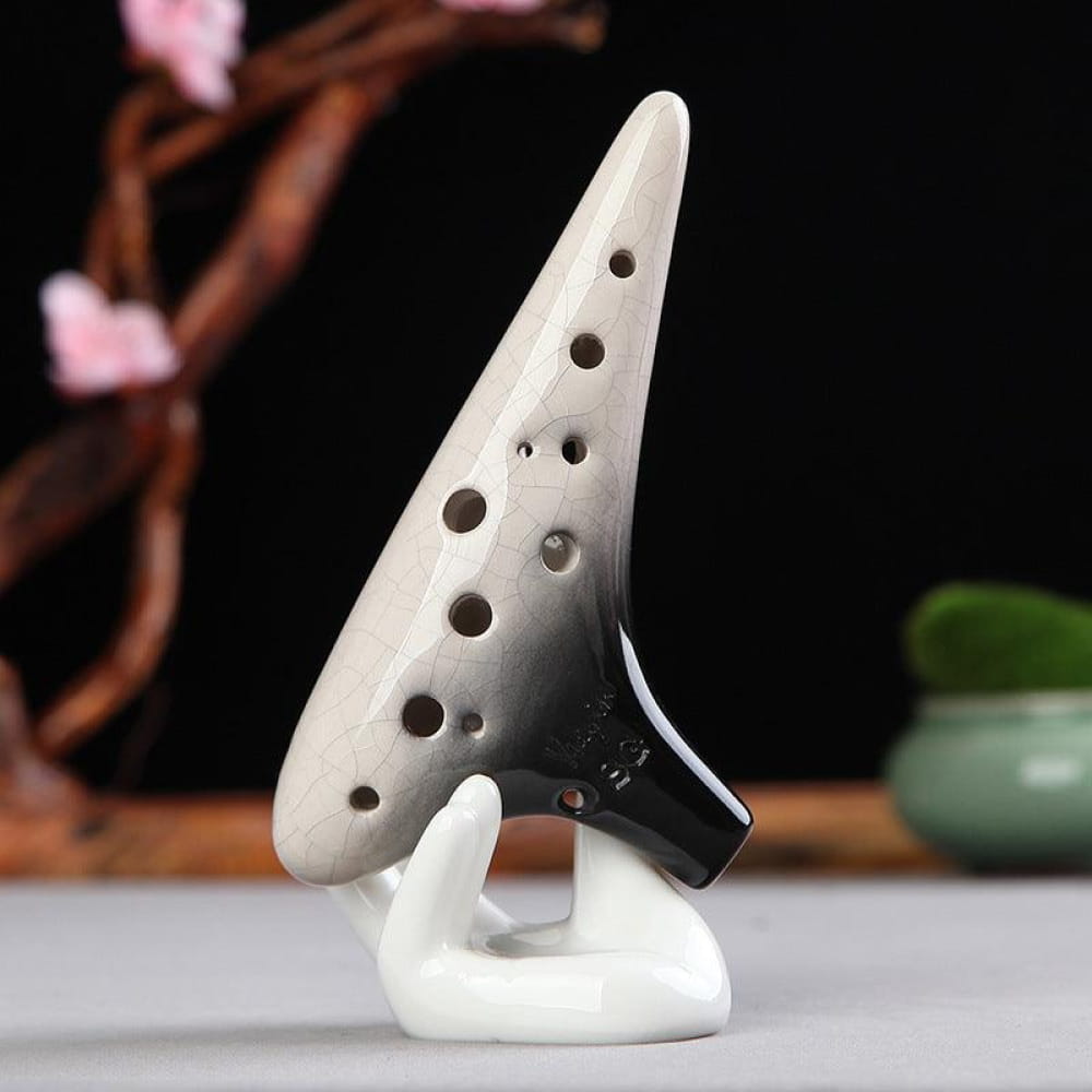 12 Hole Gradient Soprano Ocarina Flute Instrument - Black Ocarina - On sale