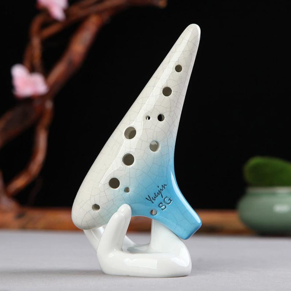 12 Hole Gradient Soprano Ocarina Flute Instrument - Blue Ocarina - On sale