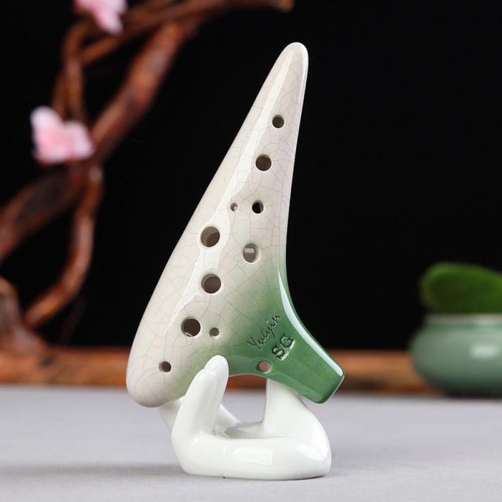 12 Hole Gradient Soprano Ocarina Flute Instrument - Green Ocarina - On sale