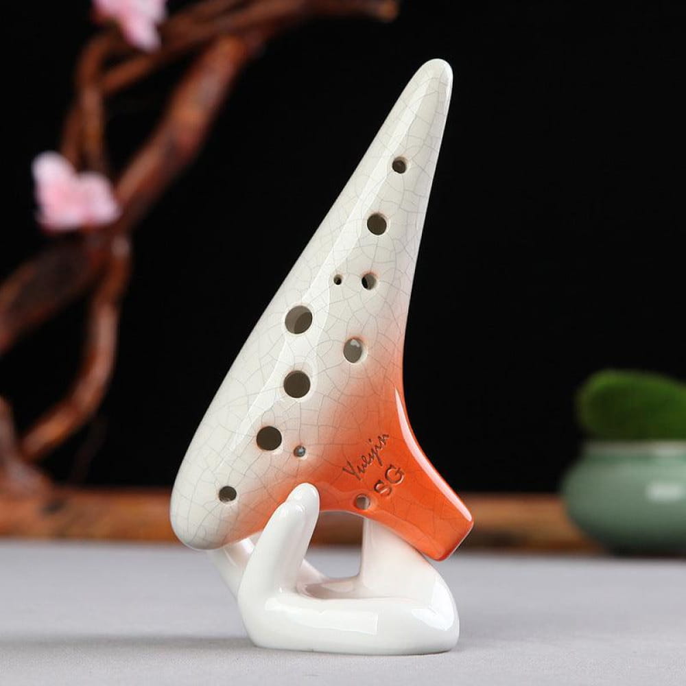 12 Hole Gradient Soprano Ocarina Flute Instrument - Orange Ocarina - On sale