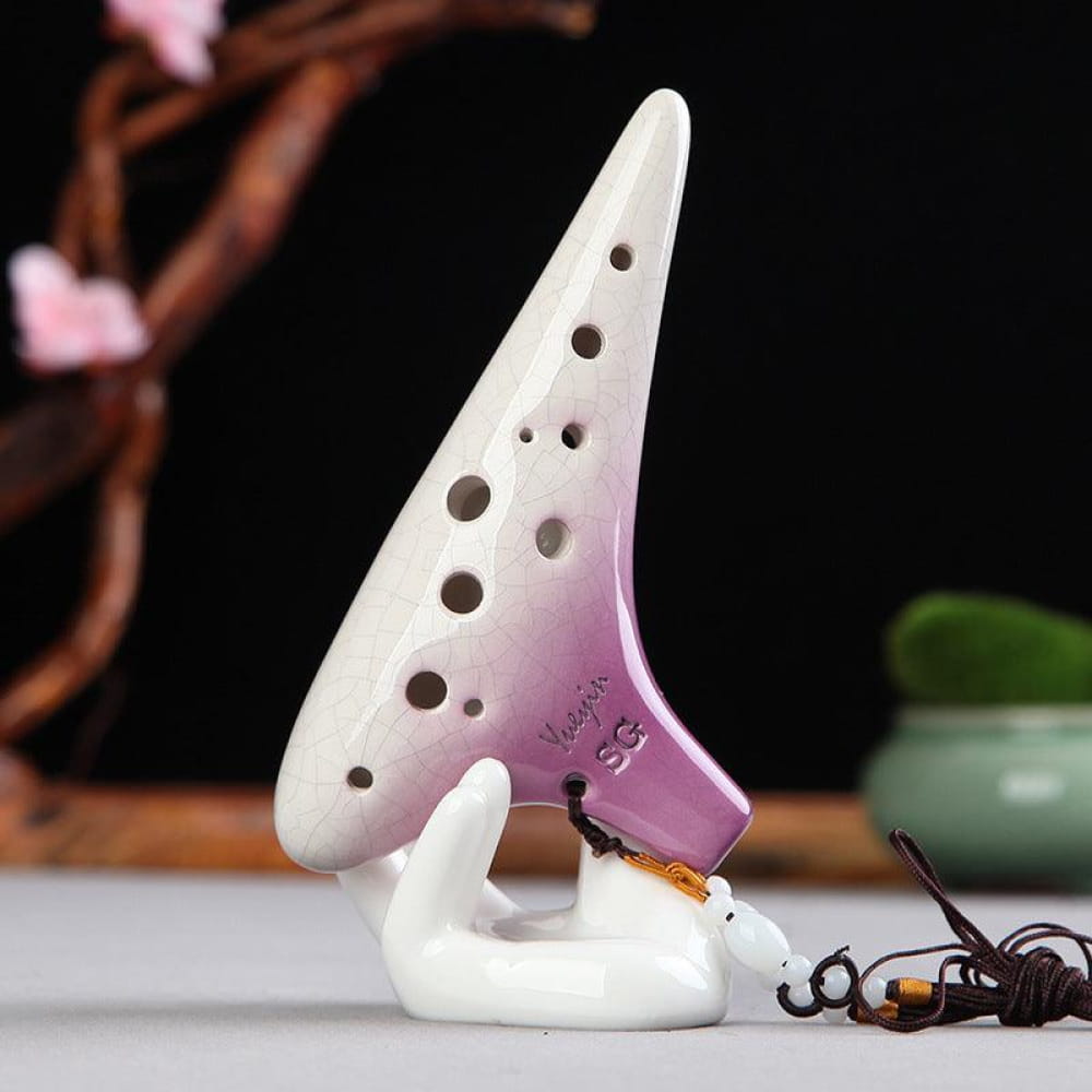 12 Hole Gradient Soprano Ocarina Flute Instrument - Purple Ocarina - On sale