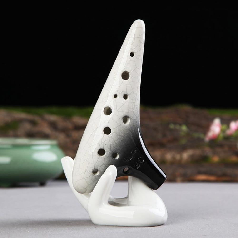 12 Hole Soprano Ceramic Ocarina Treble Wind Instrument - Black Ocarina - On sale