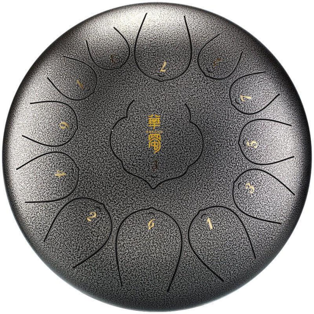 12-Inch Carbon Steel Tongue Drum 13 Notes in C Major - 12 Inches/13 Notes (C Major) / Silver