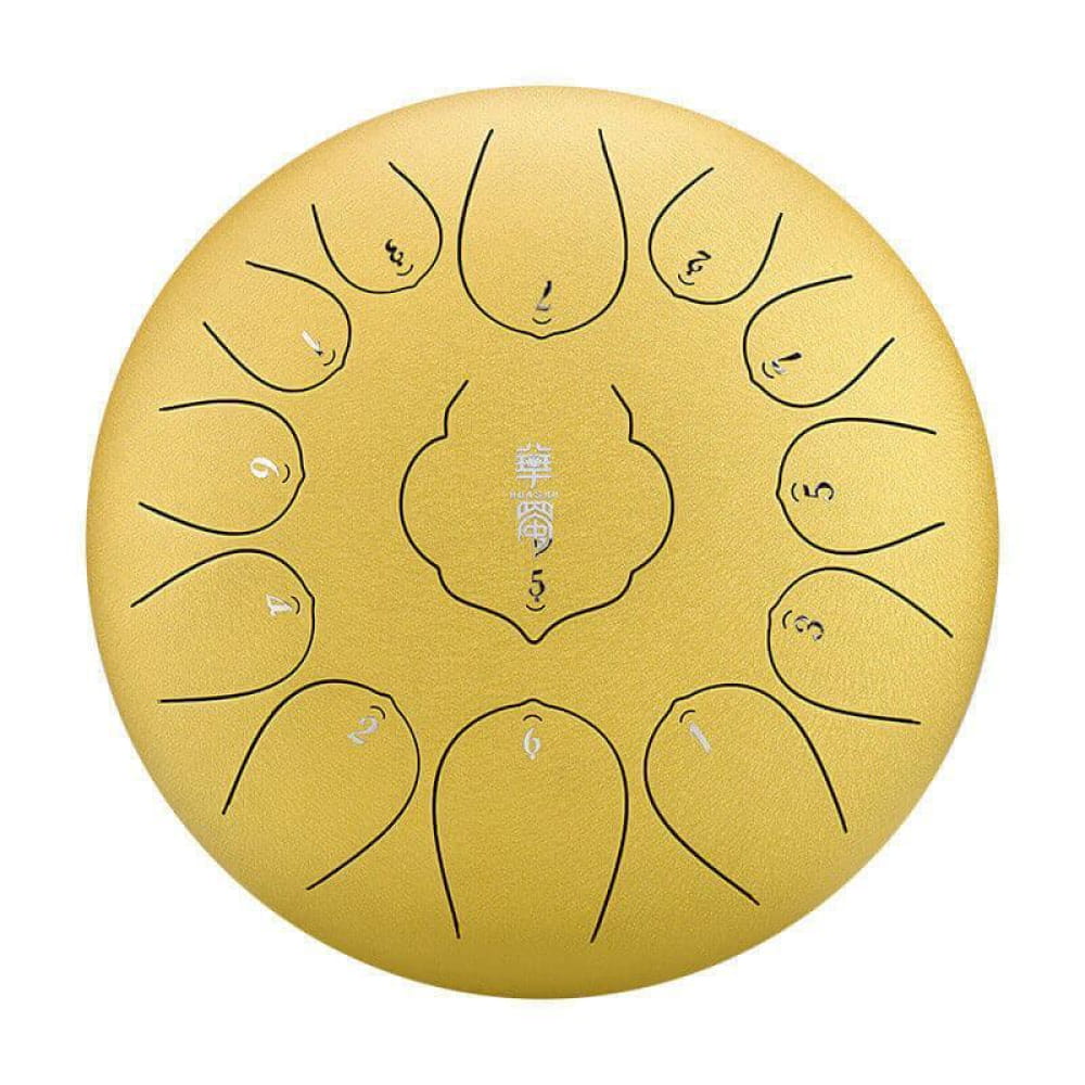 12-Inch Carbon Steel Tongue Drum 13 Notes in C Major - 12 Inches/13 Notes (C Major) / Gilt Diamond