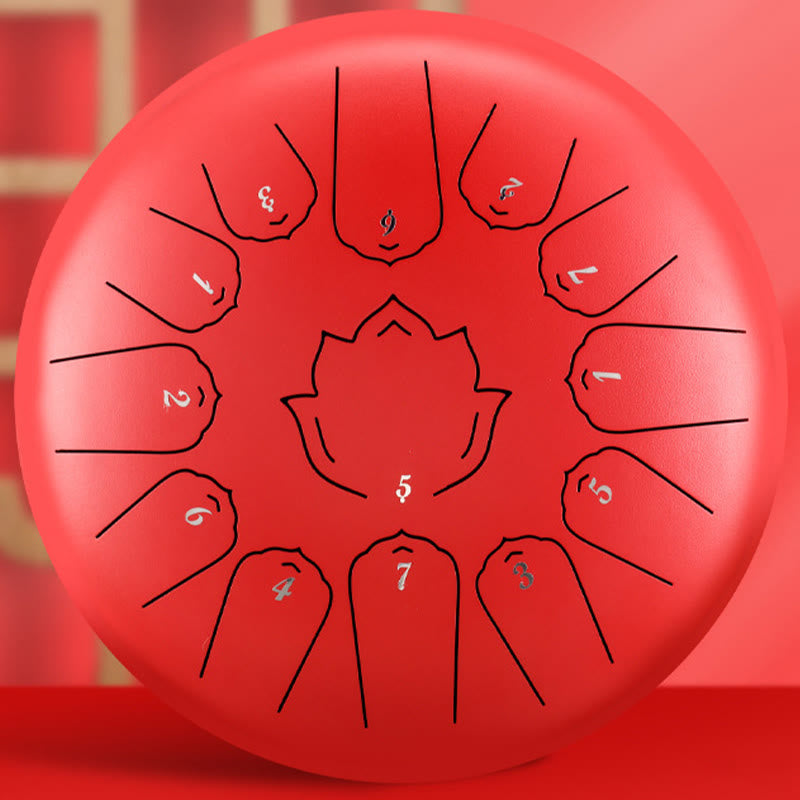 12-Inch Steel Tongue Drum Lotus Pattern for Meditation
