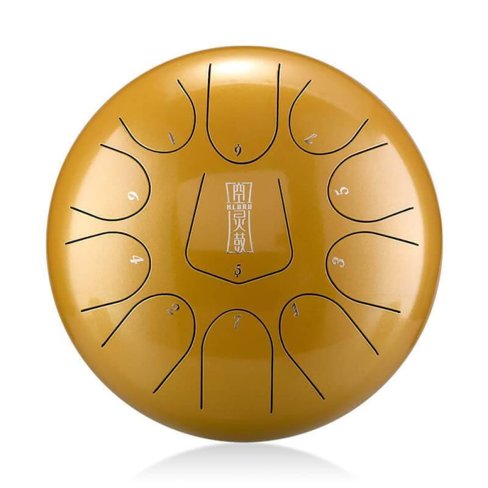 12-Inch Triangle Steel Tongue Drum 11 Note F Key - 12 Inches/11 Notes (F Key) / Gold / Gold Steel