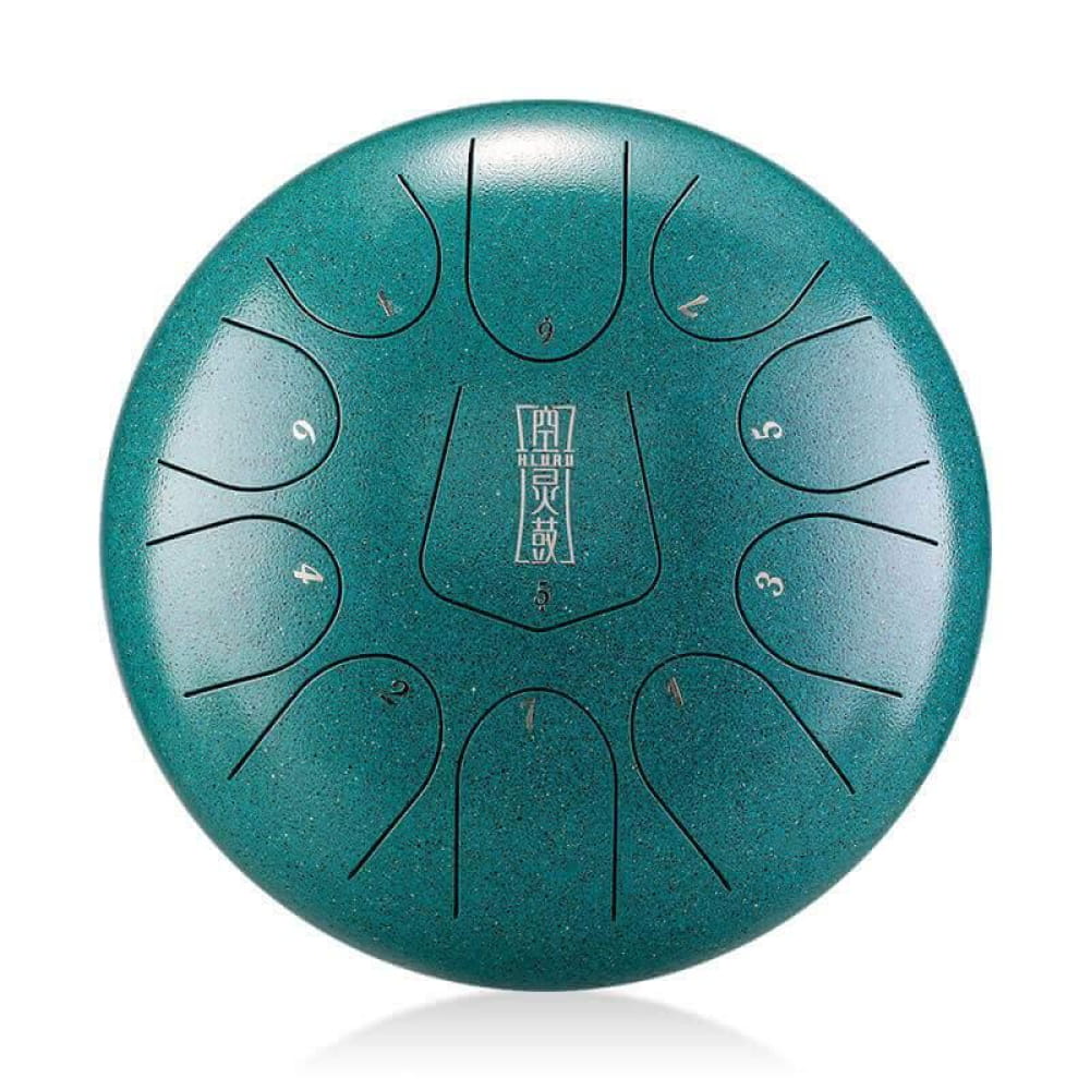 12-Inch Triangle Steel Tongue Drum 11 Note F Key - 12 Inches/11 Notes (F Key) / Malachite