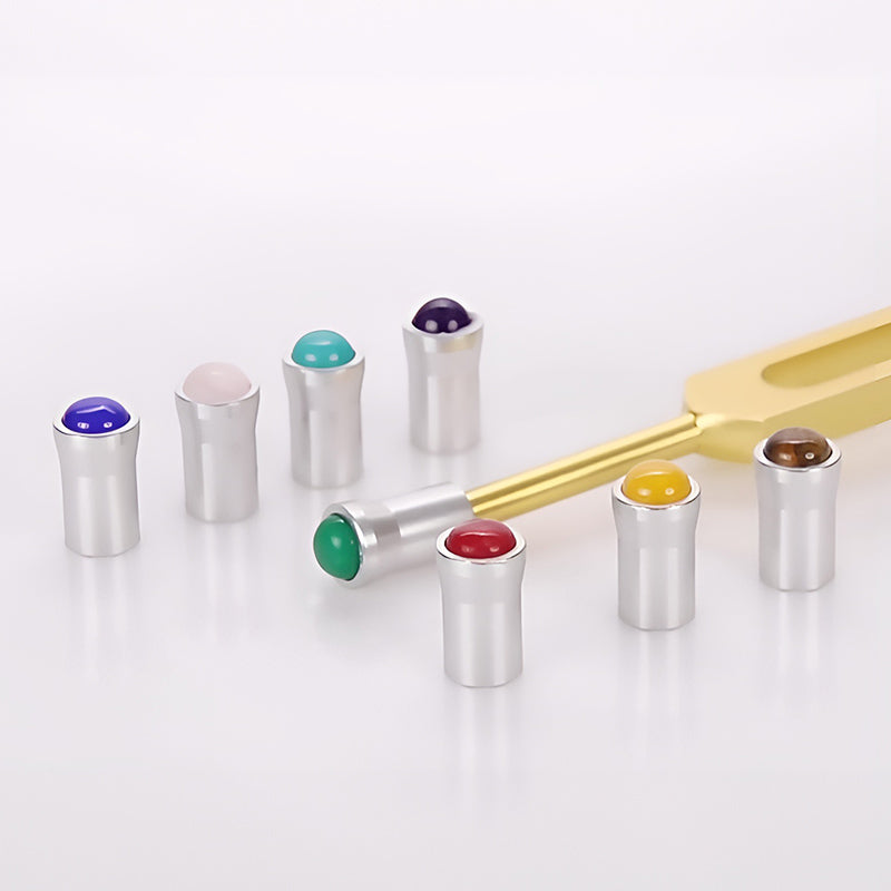 12 mm Silver Gemstone Tuning Fork Vibration Feet