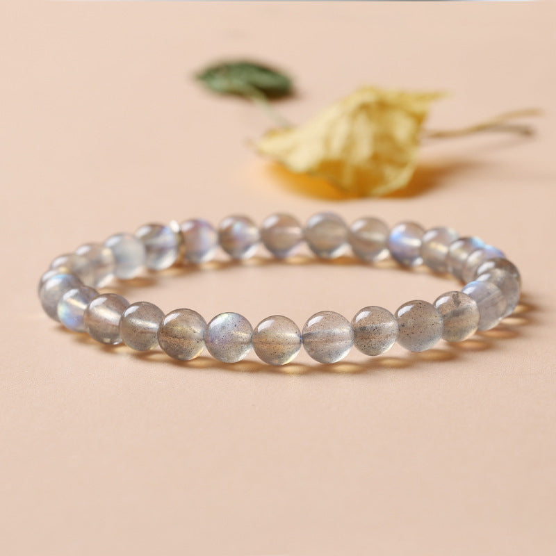 12 Zodiac Moonstone Charming Bracelet 7mm Beads