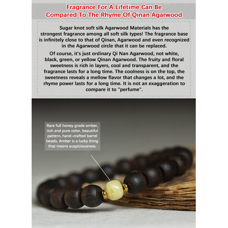 Rare Brunei Agarwood Amber Bracelet for Balance & Calm