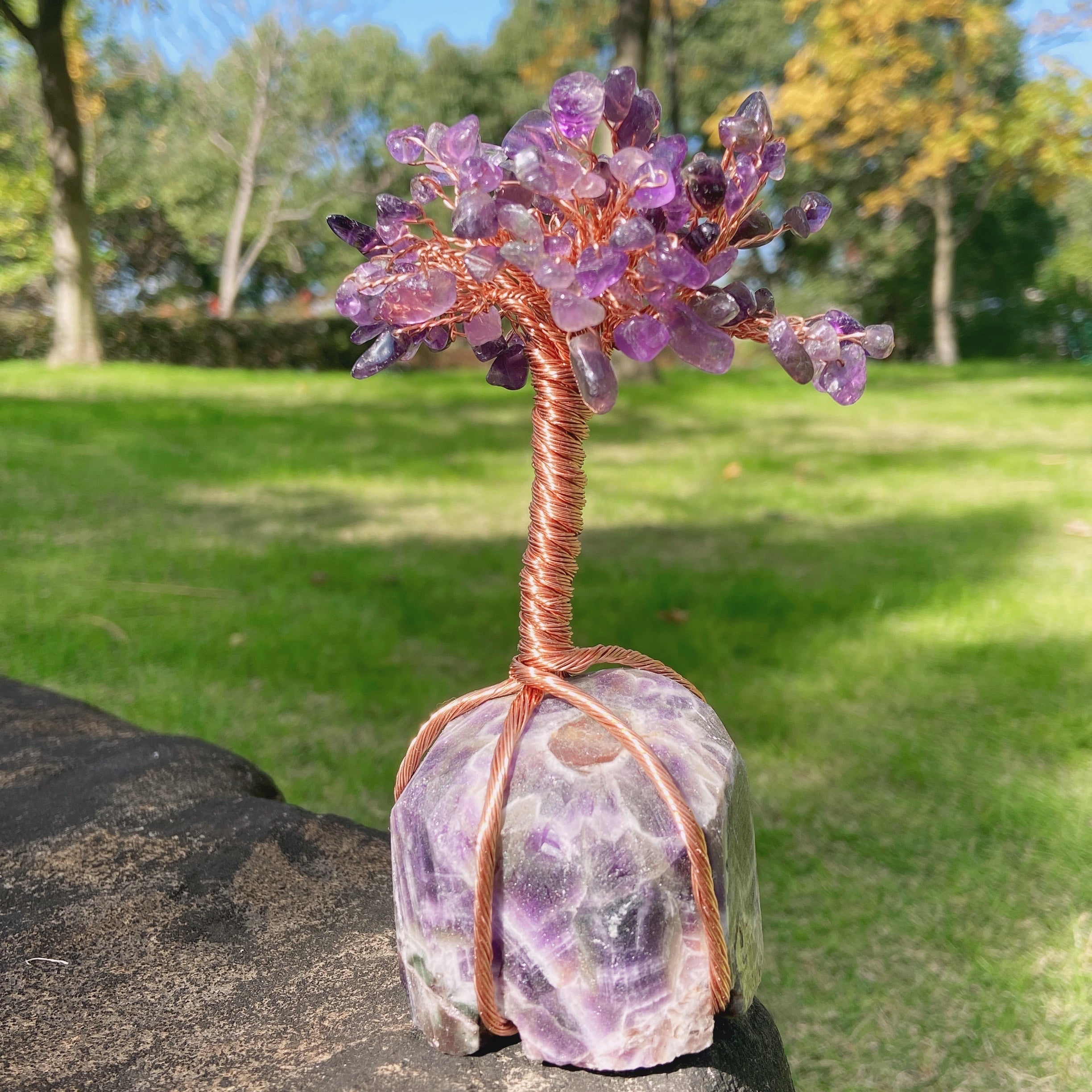 128-140mm Rose Quartz Crystal Tree for Healing & Decor