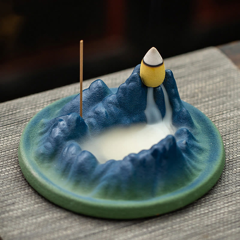 Creative Ceramic Mountain River Backflow Incense Burner