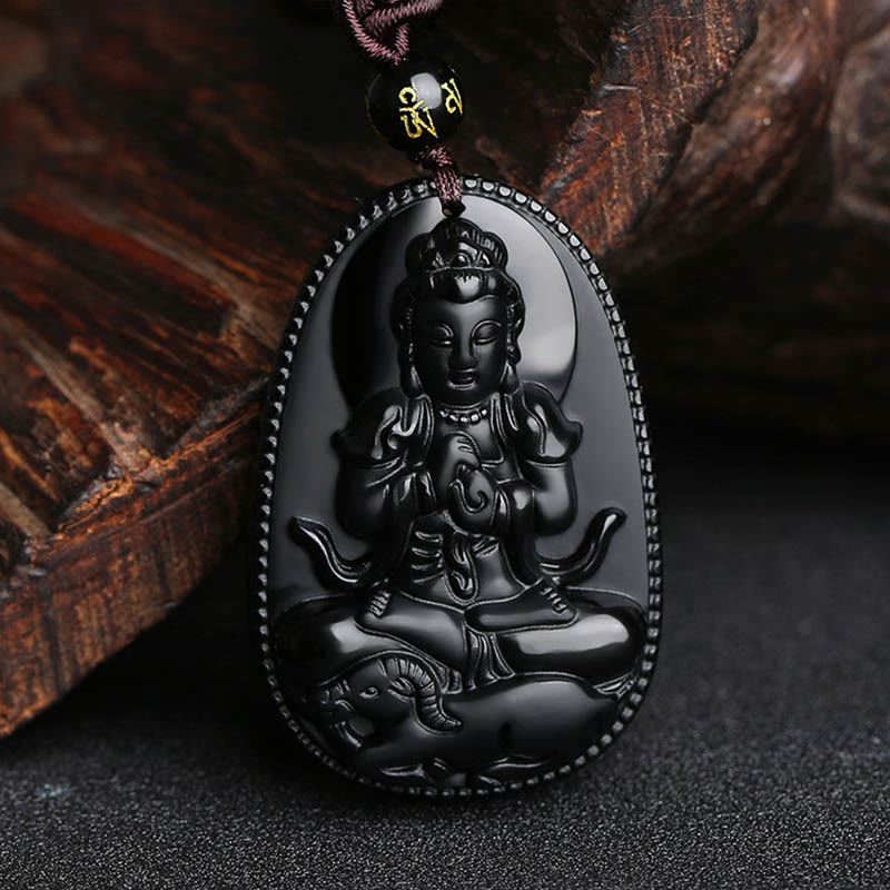 Chinese Zodiac Black Obsidian Purification Necklace