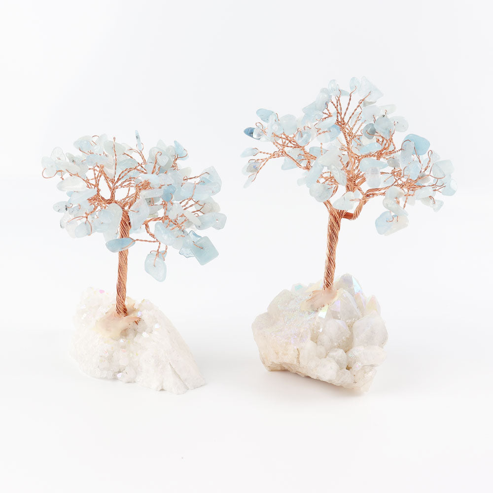 12cm Aquamarine Lucky Crystal Tree for Positive Energy
