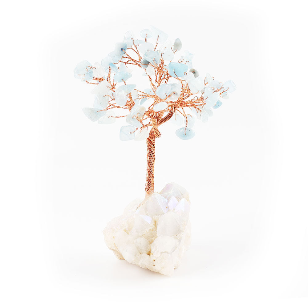 12cm Aquamarine Lucky Crystal Tree for Positive Energy