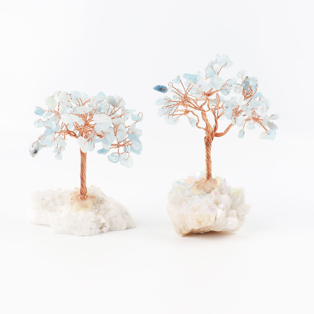 12cm Aquamarine Lucky Crystal Tree for Positive Energy