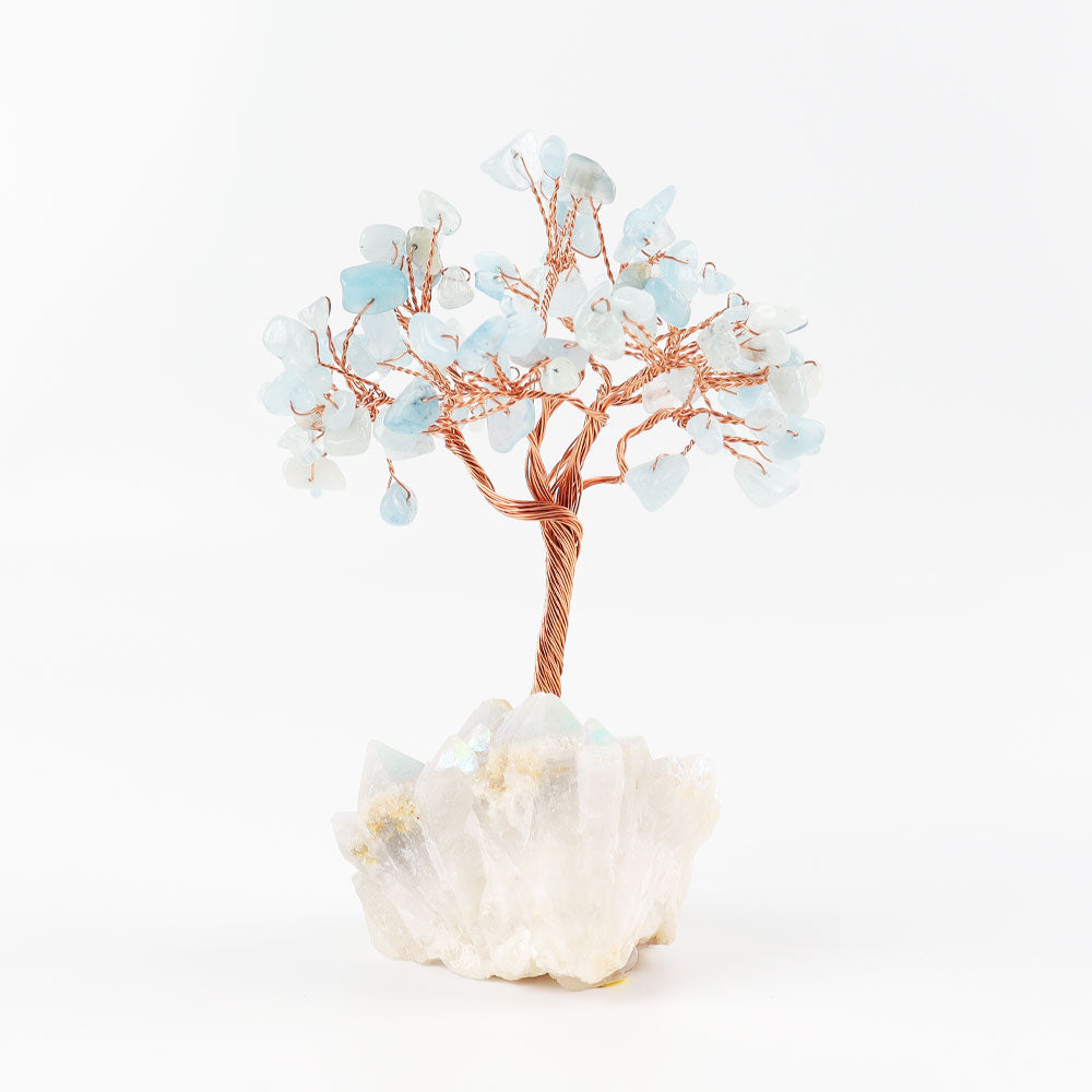 12cm Aquamarine Lucky Crystal Tree for Positive Energy