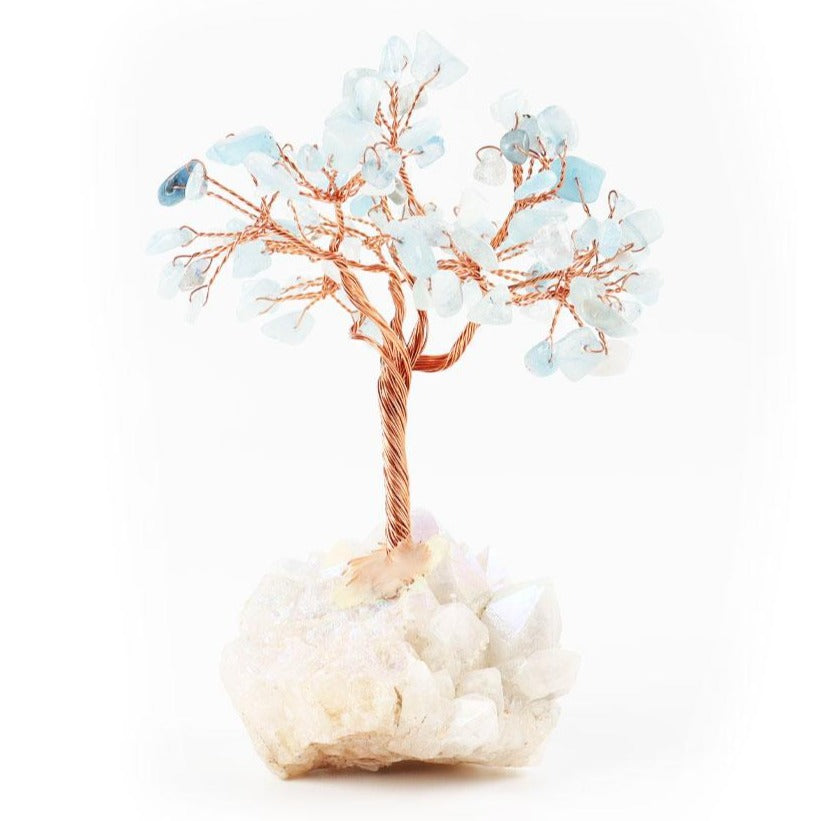 12cm Aquamarine Lucky Crystal Tree for Positive Energy